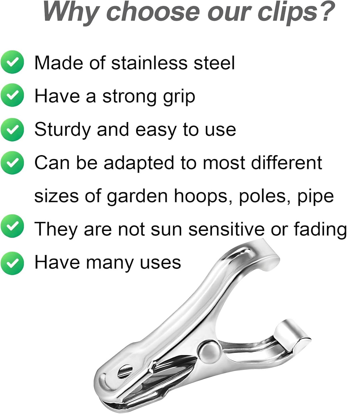 40 PCS Garden Clips, Greenhouse Clamps Made of Stainless Steel, Greenhouse Clips for Netting, Have