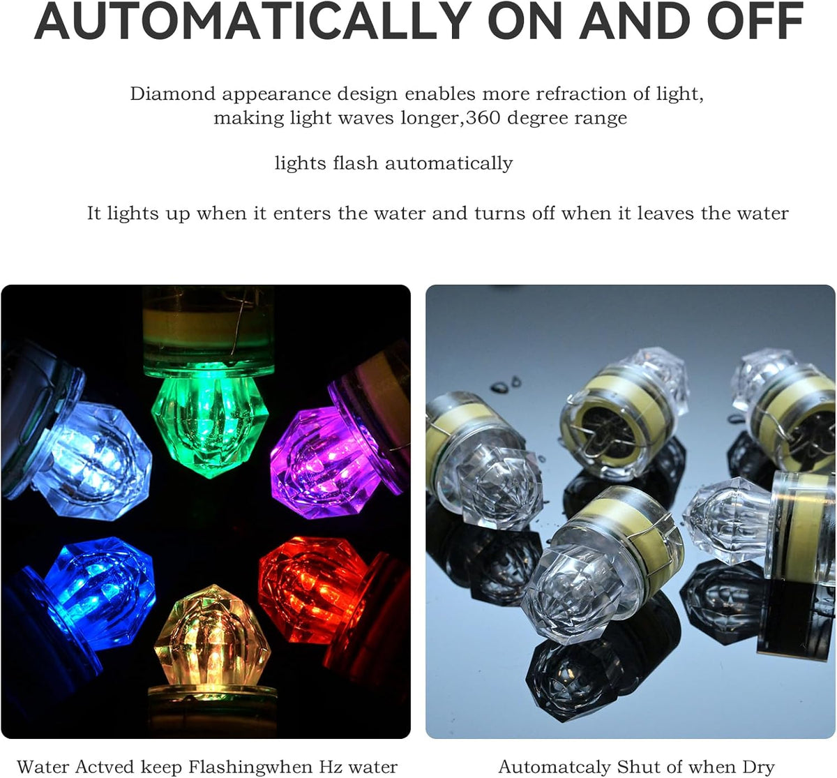 LED Underwater Fishing Lures，LED Lighted Bait Flasher，Deep Drop Fishing Lures，Fish Eye Attractive