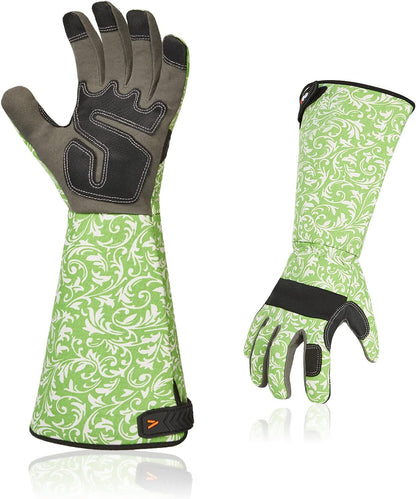 Vgo... 1 Pair Gardening Gloves Ladies,Safety Work Gloves,Long Sleeves Gauntlet,Puncture