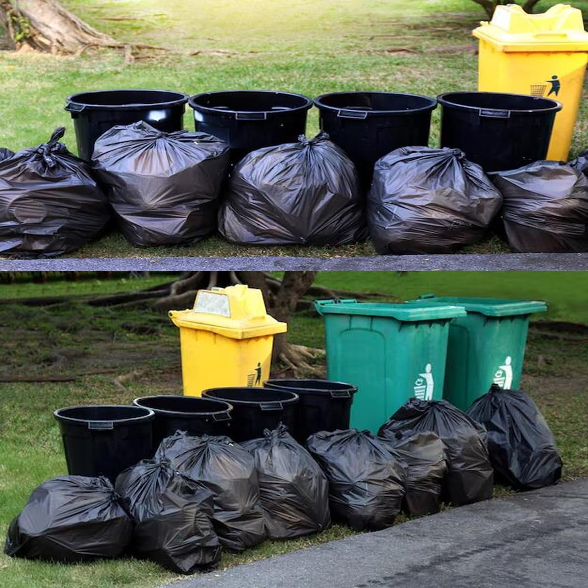30 Gallon Trash Bags, 250 Count Black Garbage bags, Multi-purpose Trash Can Bin Liners for