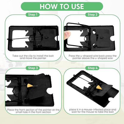 Qualirey 24 Pcs Classic Metal Rat Traps Reusable Mouse Trap Humane Effective Snap Rat Killer That