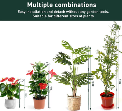 4 Set Metal Plant Sticks Support Tall 48 Inch Adjustable Plants Stem Support Rod Amaryllis Holder
