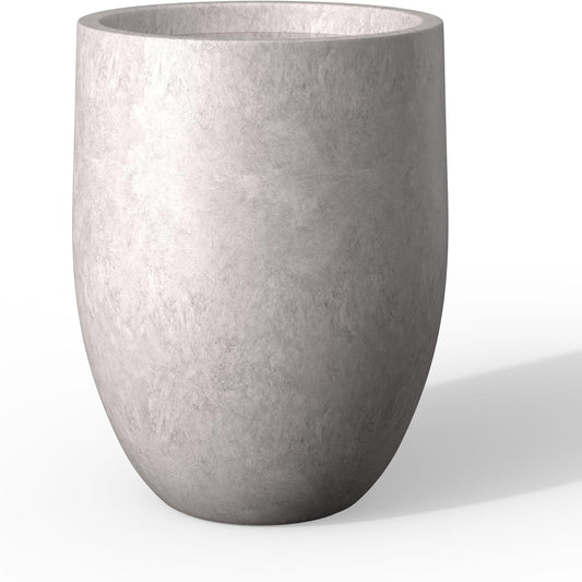 Kante Tall Concrete Planter, 21.7-Inch Height Light Gray Large Indoor Outdoor Plant Pot with