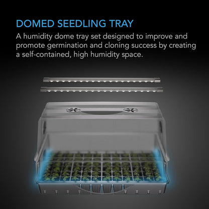 AC Infinity Heavy-Duty Large Humidity Dome w/Full Spectrum LED Grow Light Bars, Samsung LM301H EVO