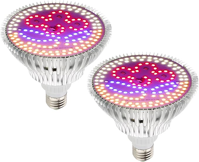 highydroLED 2Pack 156 LED Full Spectrum Plant Light, E27 Grow Light Bulb for Indoor Plants, Plant