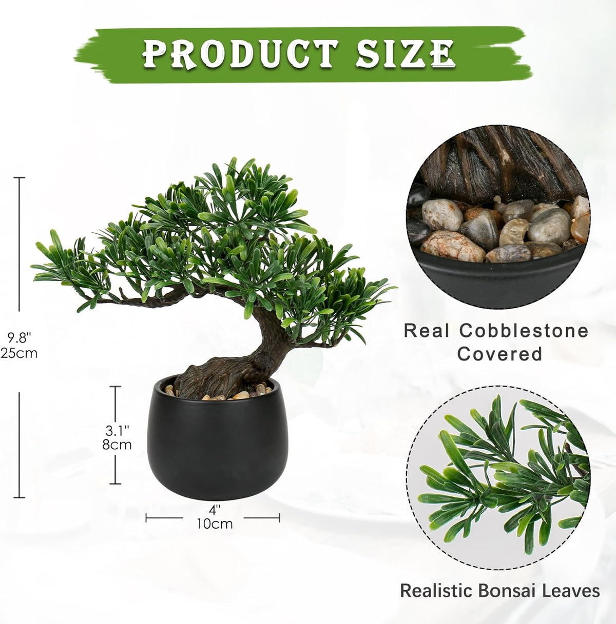 Artificial Bonsai Tree Juniper Faux Plants Indoor Fake Plants Decor with Ceramic Pots for Home
