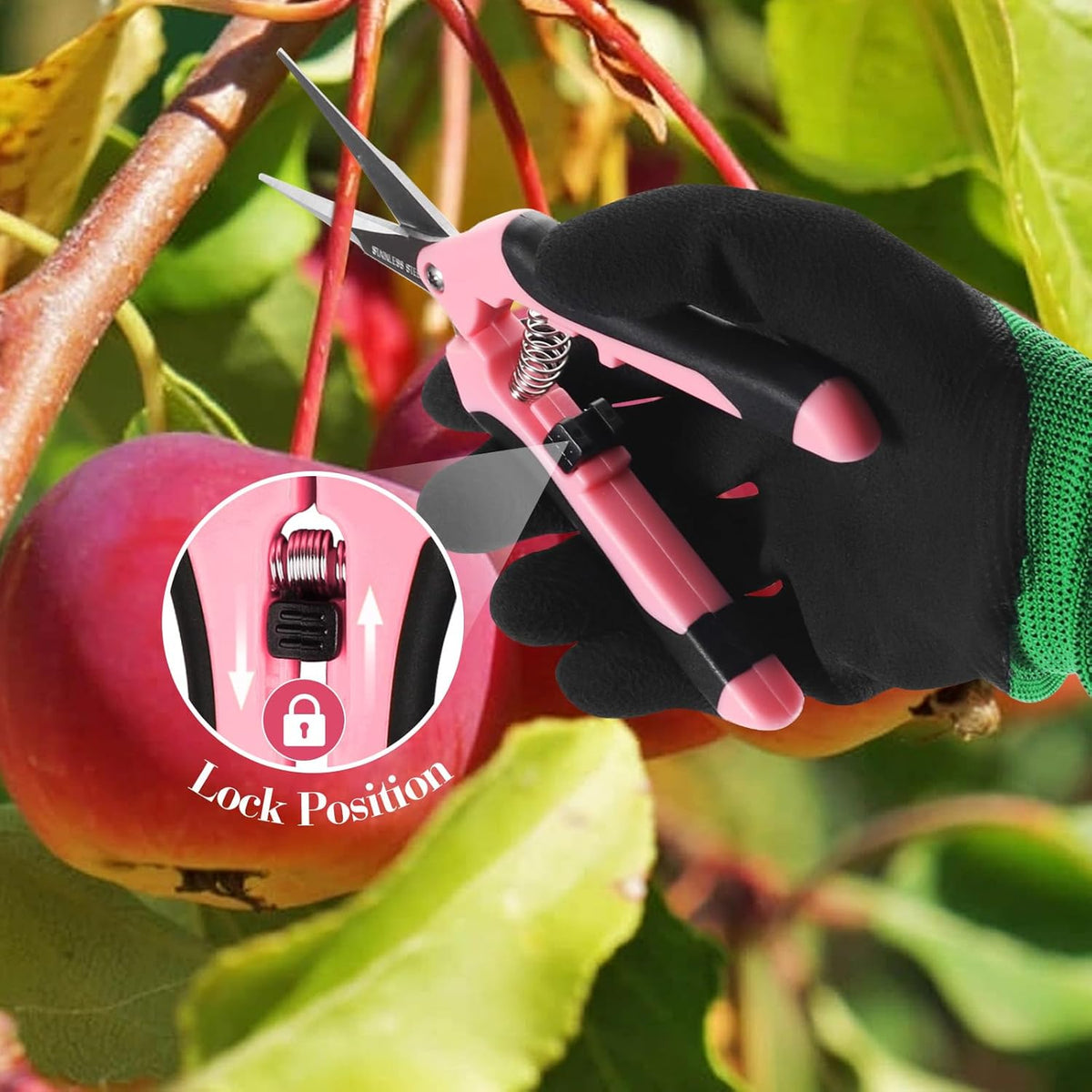 4 Packs Garden Pruning Shears Stainless Steel Blades Handheld Pruners Set with Gardening