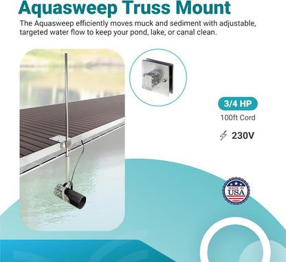 Scott Aerator 3/4 Horse Power 230V Muck Blaster - 100ft Cord | 3/4 Horse Power Aquasweep w/Truss