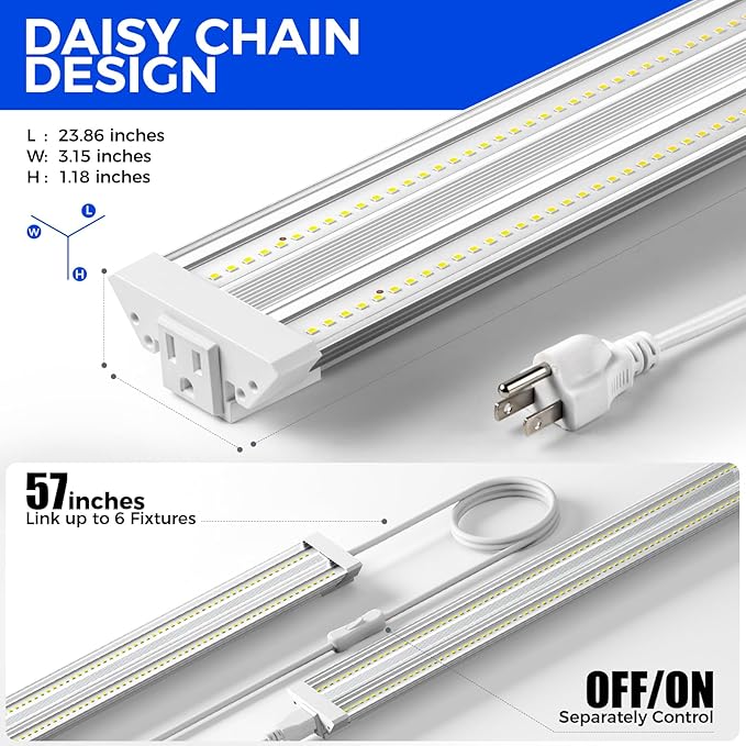 Barrina TX36 2FT Grow Light for Indoor Plants, 36W(200W Equivalent), High PPFD, 5000K Daylight Full