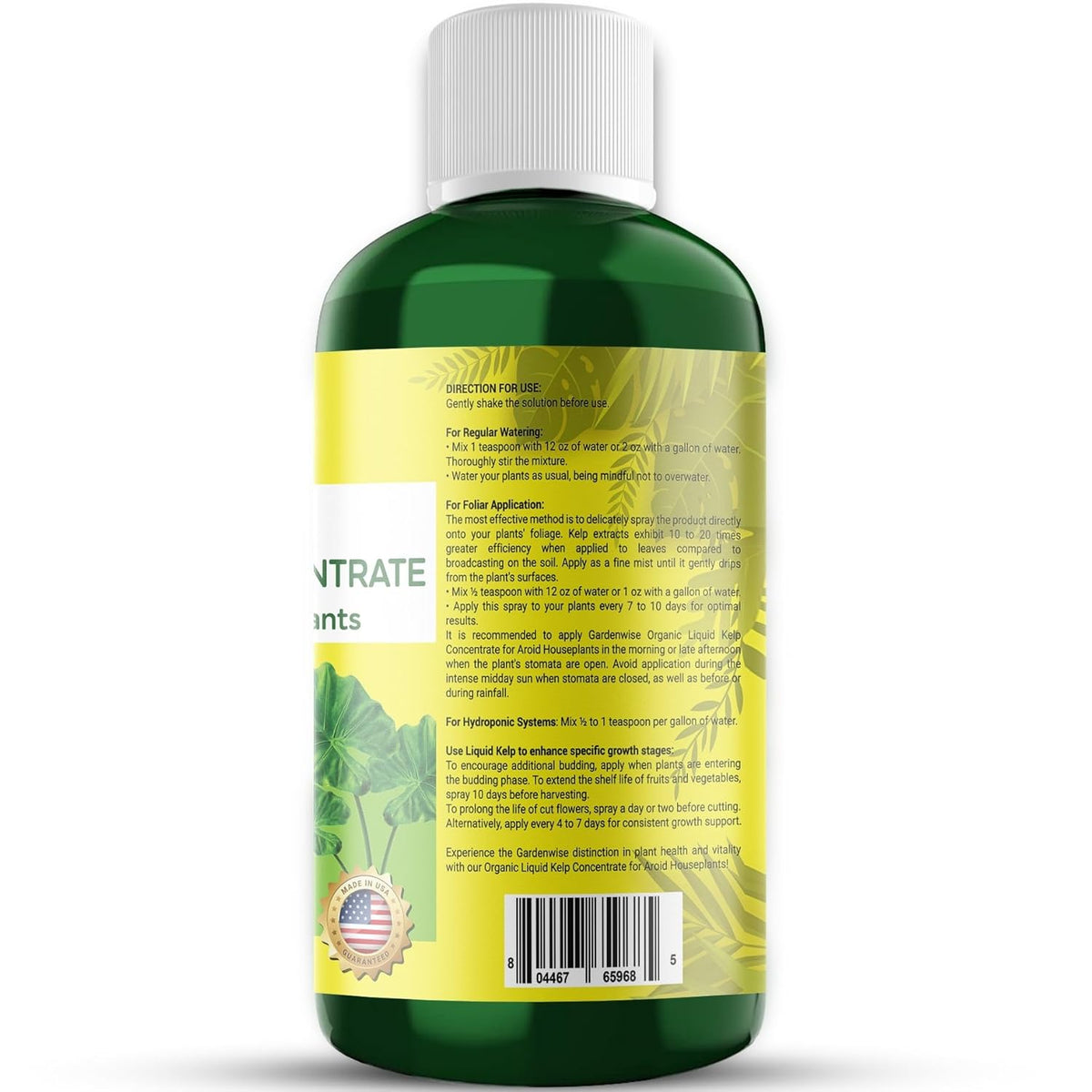Organic Premium Seaweed Fertilizer - Liquid Kelp Plant Food for Aroid Houseplants: Monstera