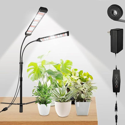 Grow Lights for Indoor Plants, Full Spectrum LED Plant Light Features a Telescoping Rod and a