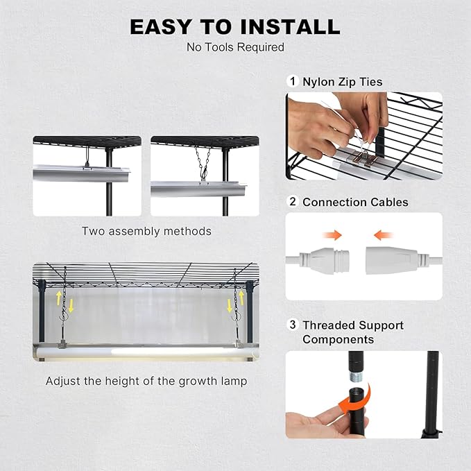 VEVOR DIY Plant Stand with Grow Light, 6-Tier Large Tall Plant Shelf with 192W 5000K Full Spectrum