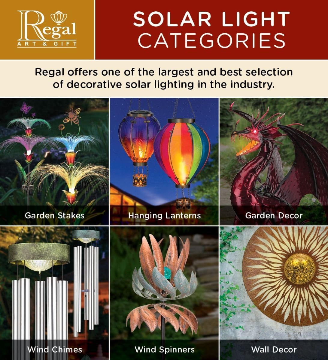 Regal Art & Gift Hot Air Balloon Solar Lantern – Hanging Solar-Powered LED Lights, Waterproof