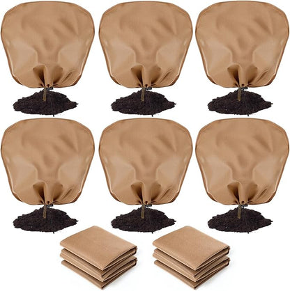 6 Pcs Winter Plant Covers Freeze Protection Reusable Plant Protector Bag with Drawstring Warm
