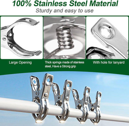 60 Pcs Row Cover Clips, Garden Clamps for Netting, Greenhouse Clamps Made of Stainless Steel, Have