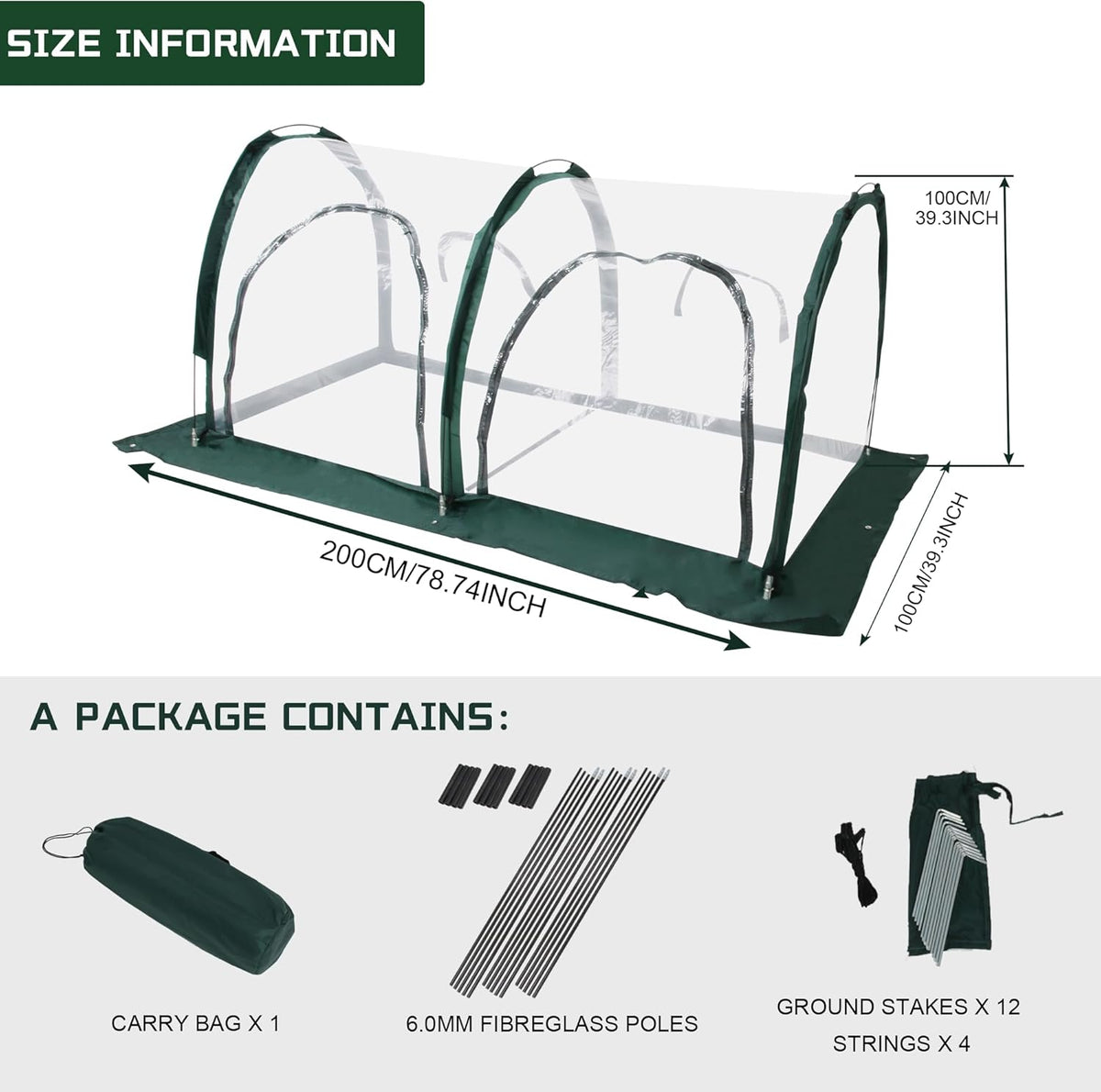 Portable Tunnel Greenhouse for Outdoors - Transparent Mini Greenhouses Ideal for Backyards and