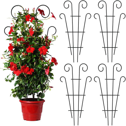 4 Pack 32'' Trellis for Potted Plants, Metal Garden Trellis for Climbing Plants Outdoor, Indoor