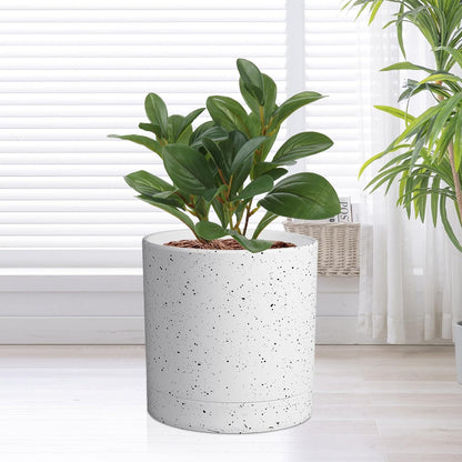 7/6.5/6/5/4 inch Plant Pots, 5 Pack Cylinder Flower Pots for Small Indoor Outdoor Plants, Plastic