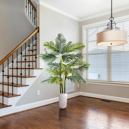 Artificial Palm Tree, 7ft Fake Areca Palm Plant with Basket, Large Faux Phoenix Palm UV Resistant