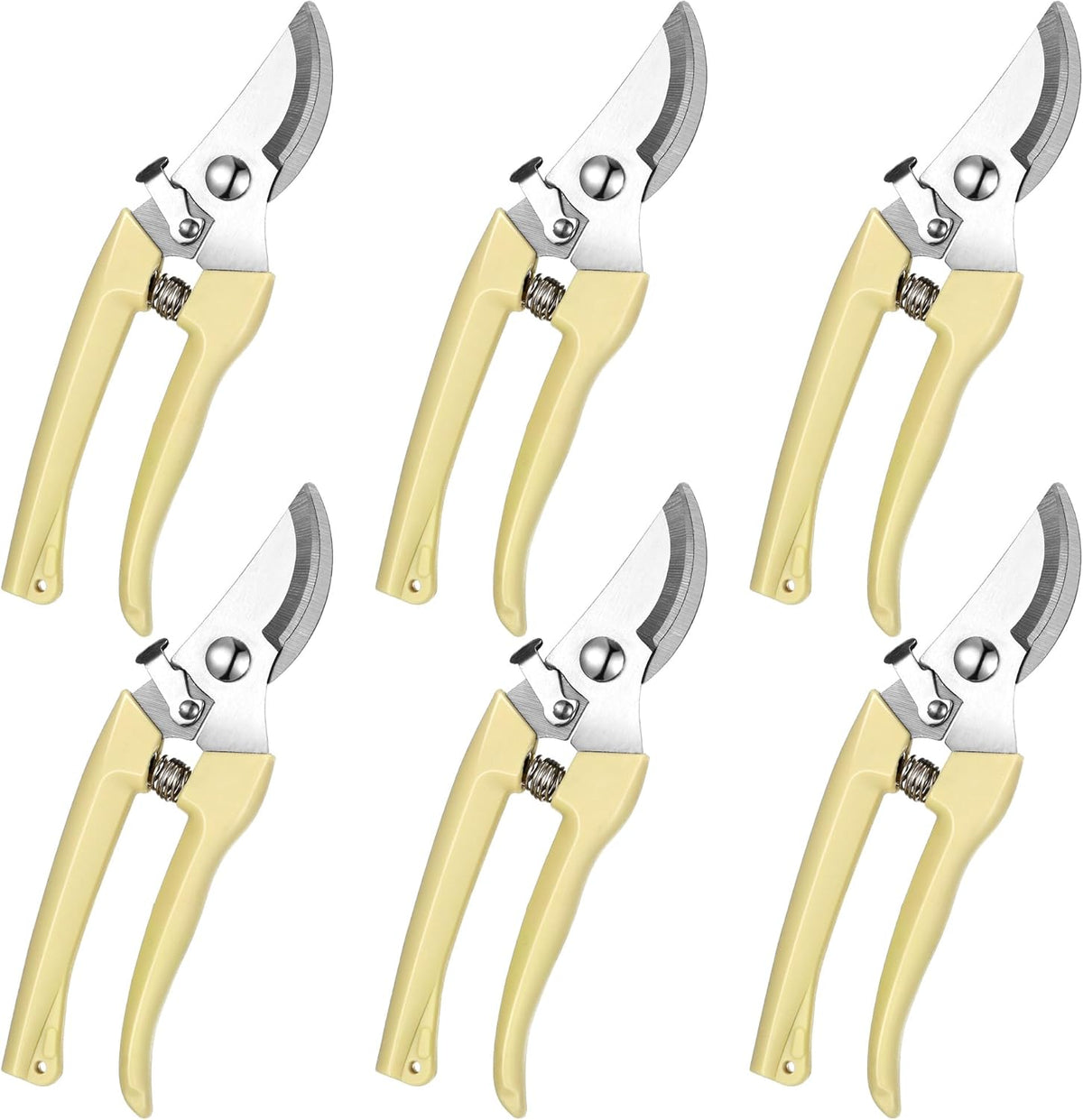 Chumia 6 Pcs Garden Pruning Shears Flower Shears Handheld Heavy Duty Garden Scissors Stainless