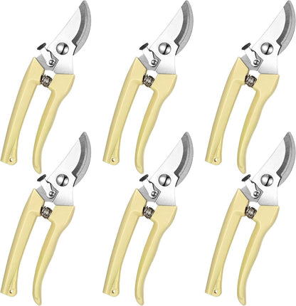 Chumia 6 Pcs Garden Pruning Shears Flower Shears Handheld Heavy Duty Garden Scissors Stainless