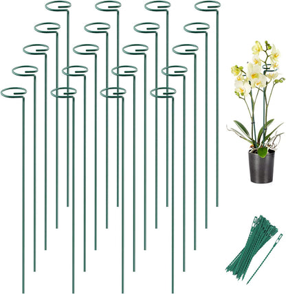 Joyhalo 20 Pack Plant Support Stakes 24 Inch, Plant Stakes, Flower Stakes with 24 Twist Ties
