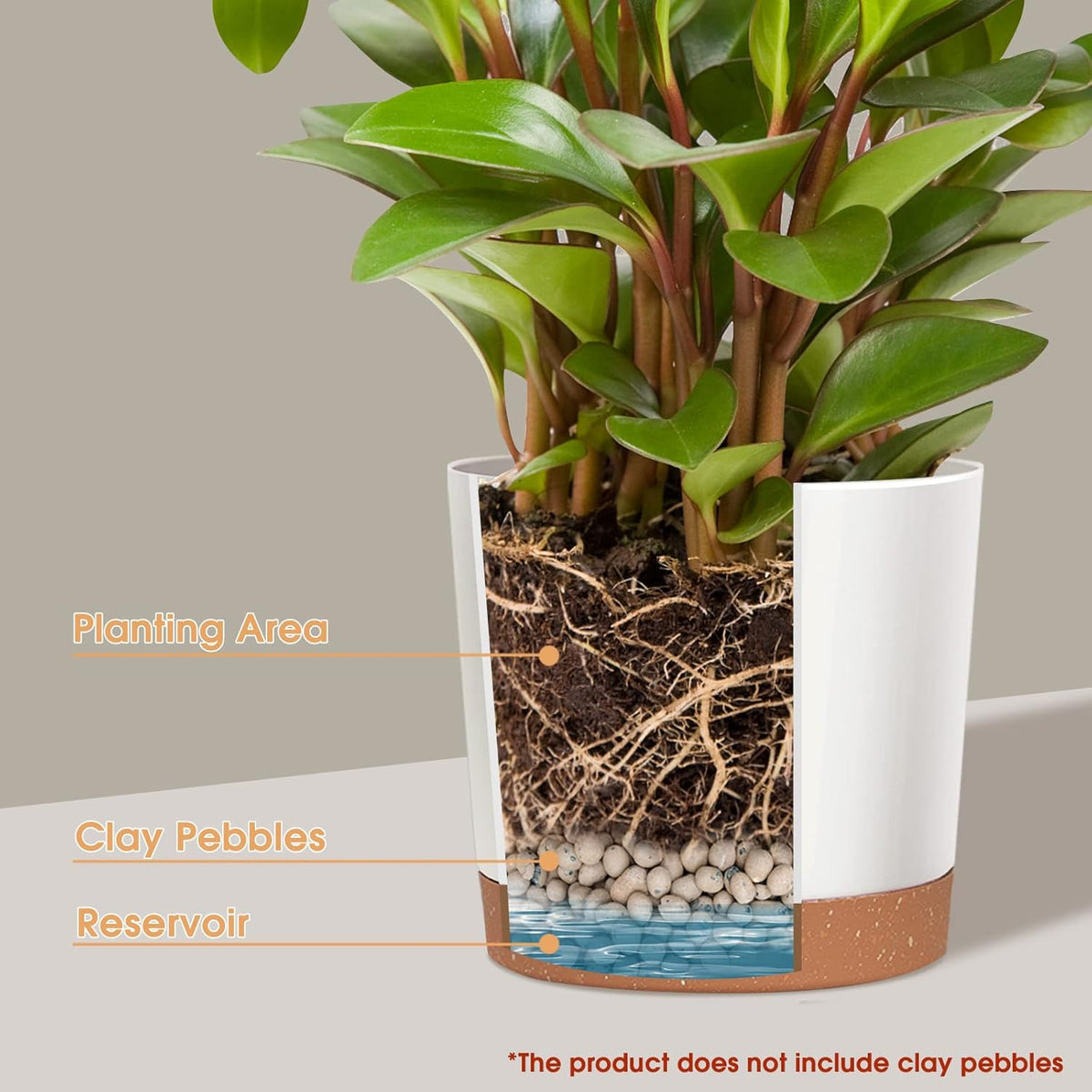 kubvici Plant Pots for Indoor Plants, 2 Pack 12 Inch Pots for Plants, Lightweight Large White