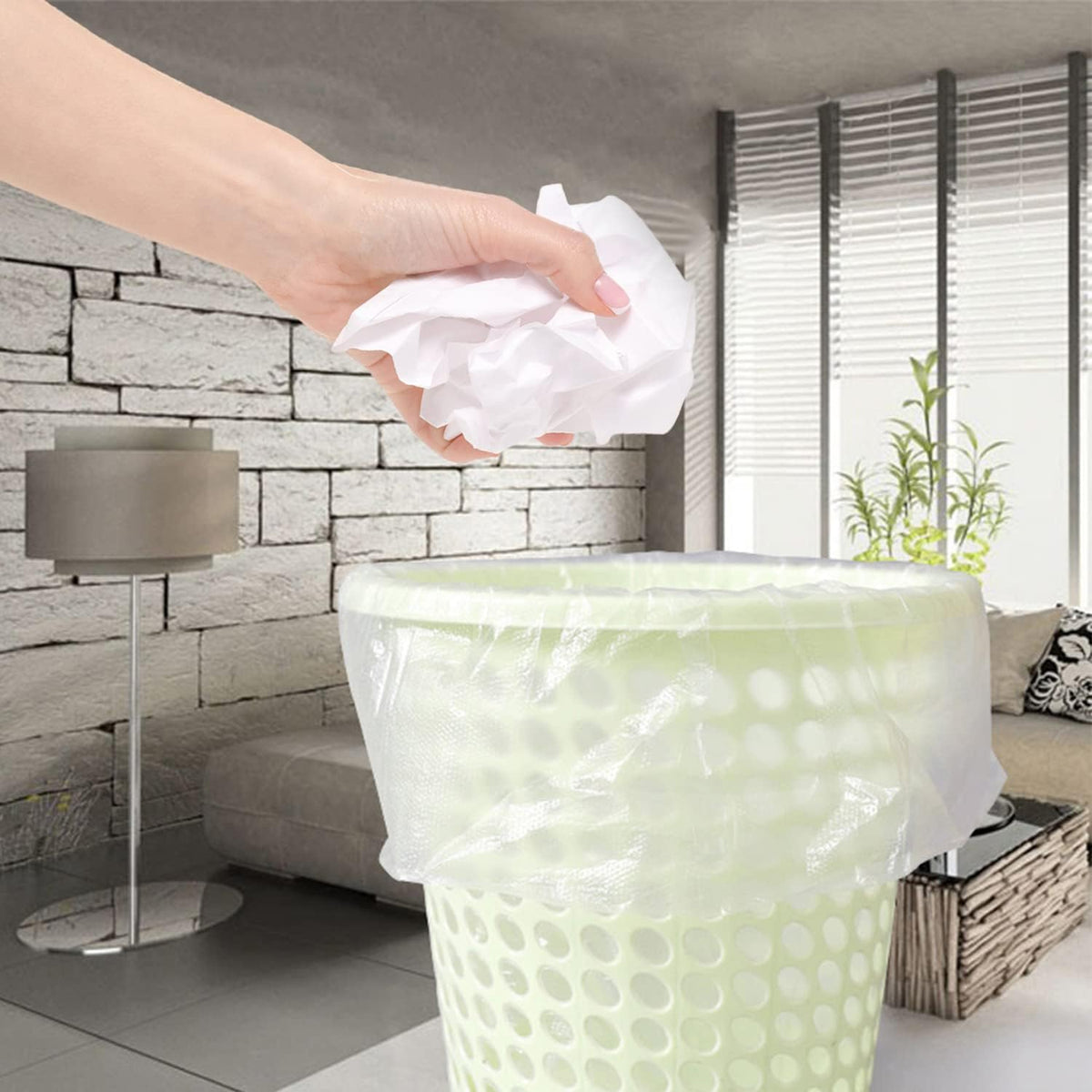Small Trash Bags 2.6 Gallon, 110 Counts, 40 * 48cm, 3g/pcs, Unsented, Clear