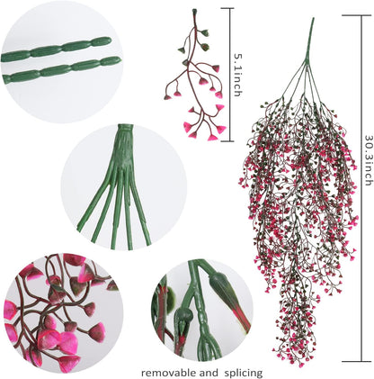 RECUTMS Hanging Fake Vine Plants 4 Pcs Artificial Large Garland Faux Flower Ferns Plant Baby Breath
