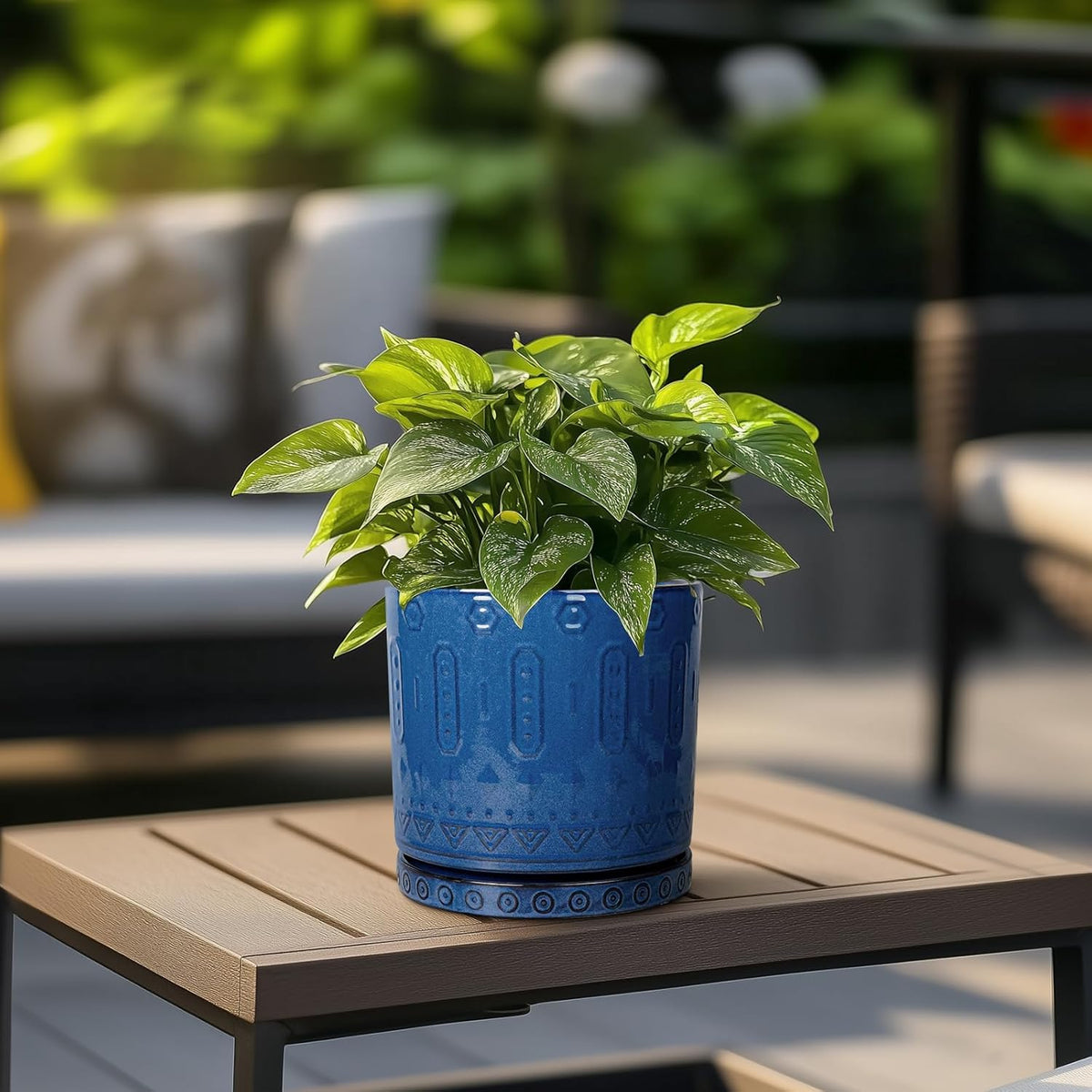 6 Inch Plant Pot - Ceramic Planter for Outdoor Plants Indoor Plant Pot with Drainage Holes and