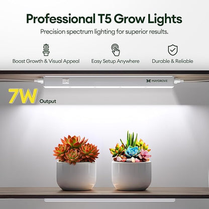 Plant Grow Lights 1FT, Blue-Rich Full Spectrum 5000K, 28W(4 x 7W), T5 LED Grow Light Strips for