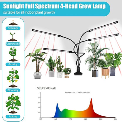 Black Clip Grow Lights for Indoor Plants, 168 Full Spectrum LEDs Clip Plant Growing Lamps with