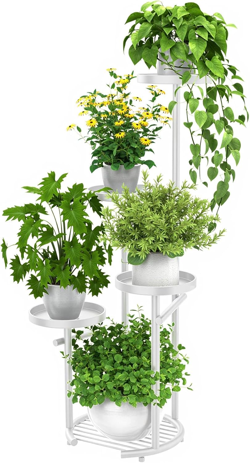 TOSKING 5 Tier Metal Plant Stand Indoor, Plant Shelf, Corner Shelf Flower Pot Stand for Outdoor