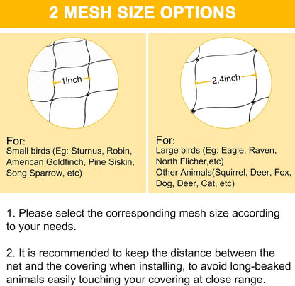 Bird Net 25'x50' with 1" Mesh Nylon Bird Netting for Garden, Poultry Netting Heavy Duty Aviary