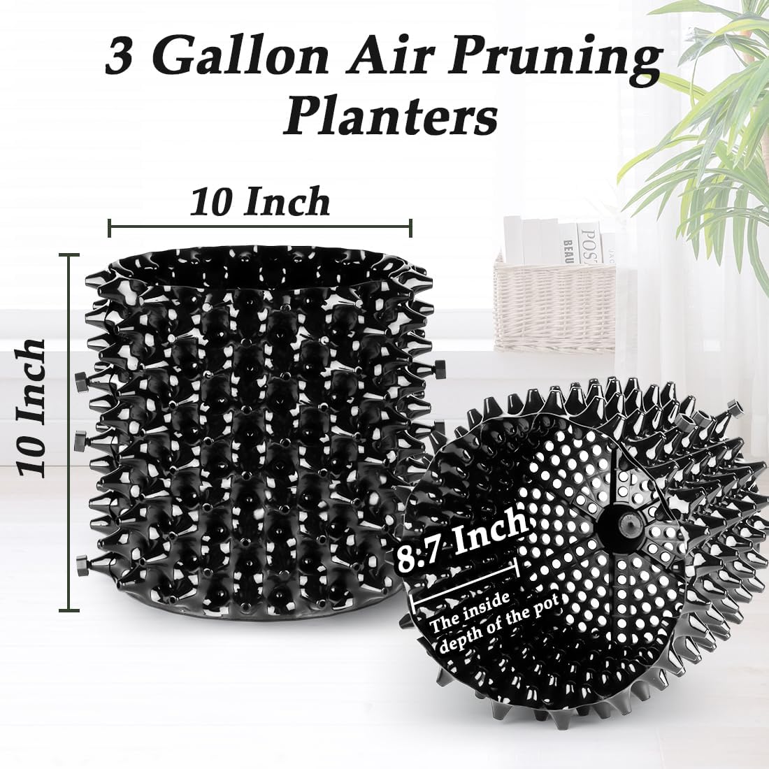 3 Gallon Air Pruning Container New Plastic Nursery Pot Fruit Vegetable Garden self-Planting pots