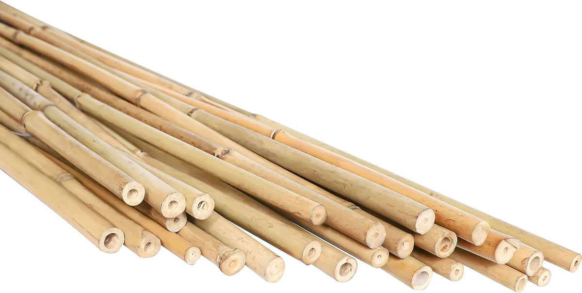 Bamboo Plant Stakes – 25pcs 4FT Natural Bamboo Garden Stakes for Tomatoes, Peppers, Beans, Indoor &