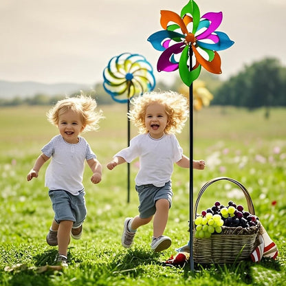 Solar Metal Wind Spinner, Multi-Color Led Lighting Solar Powered Glass Ball Dual Direction for