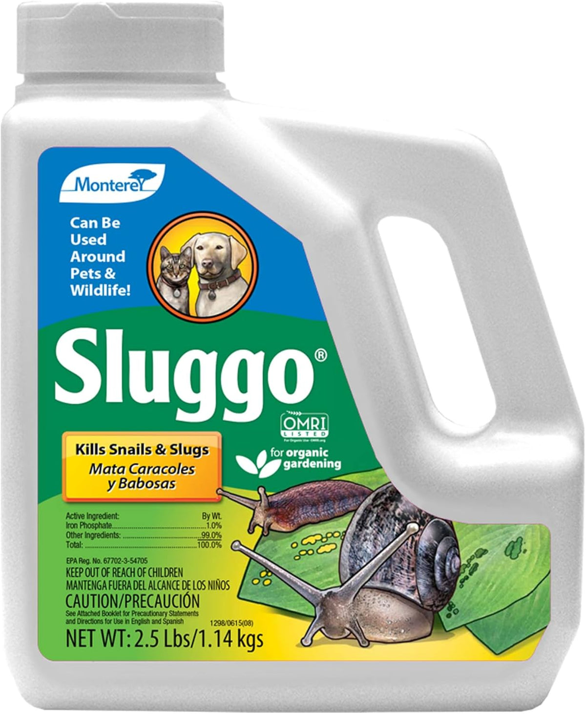 Monterey - Sluggo - Wildlife and Pet Friendly - Snail & Slug Killer, OMRI Listed for Organic