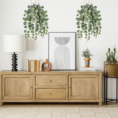 Briful Artificial Hanging Plants with Pot 17'' Fake String of Heart Vines Plants Faux Hanging