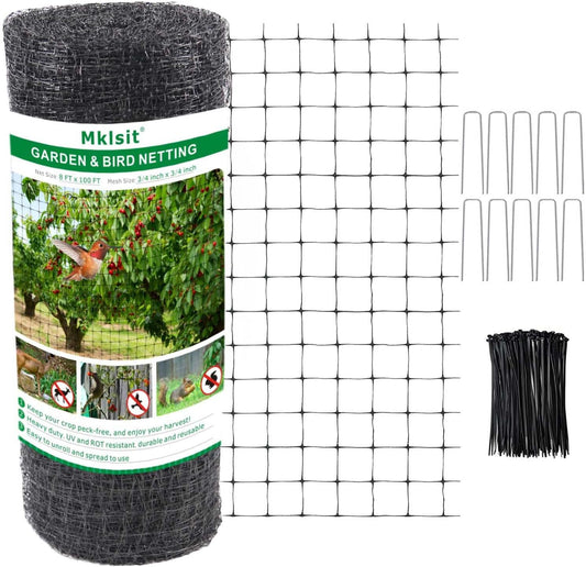 Deer Netting Fence, 8ft x 100ft Bird Netting Heavy Duty Garden Netting for Garden Protection Fruit