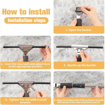Big Carpet Rake with Long Handle, Making Carpets Fluffy Again, Clean Hair, Let Carpet Restore