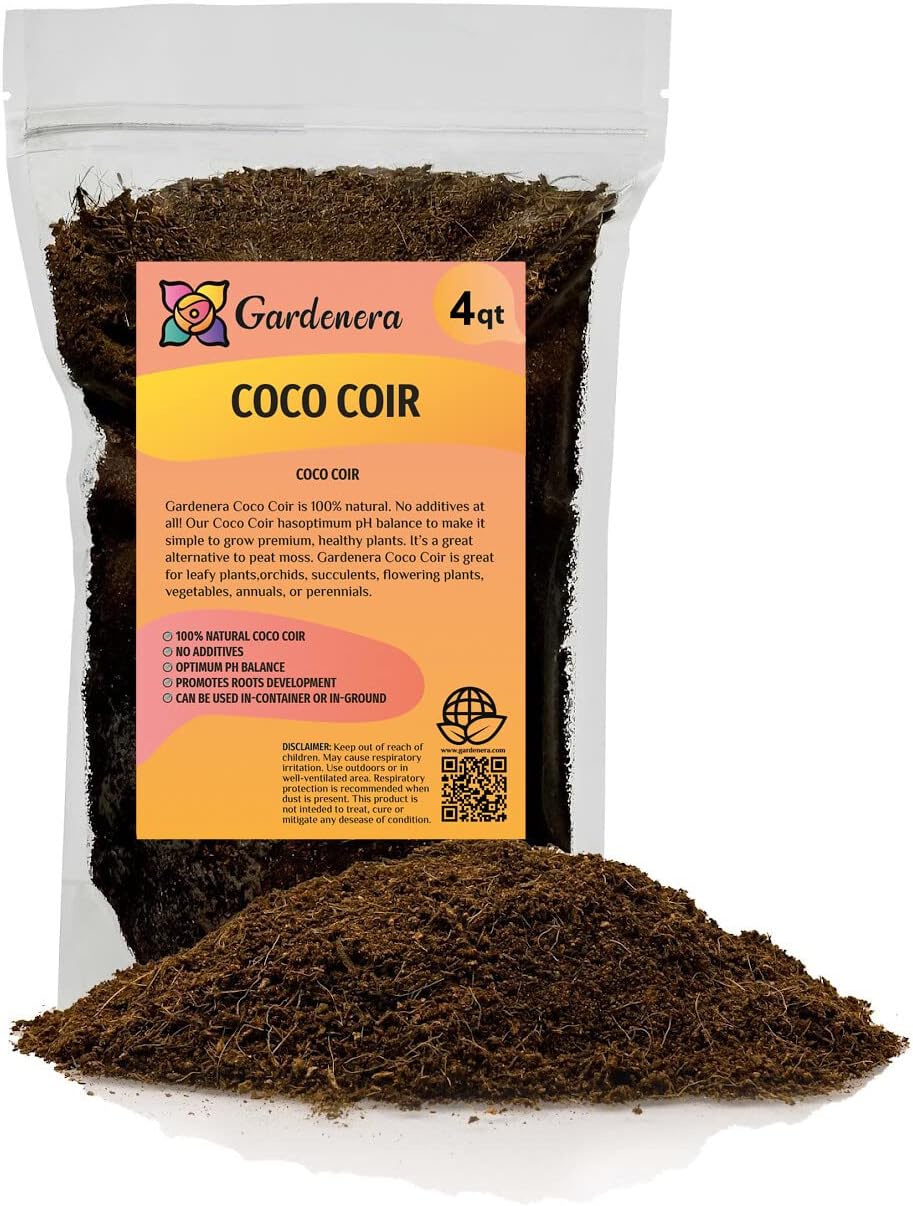 Premium Organic Coconut Coir Mix for Home Gardening - All Natural Soil Amendment - PH Balanced and