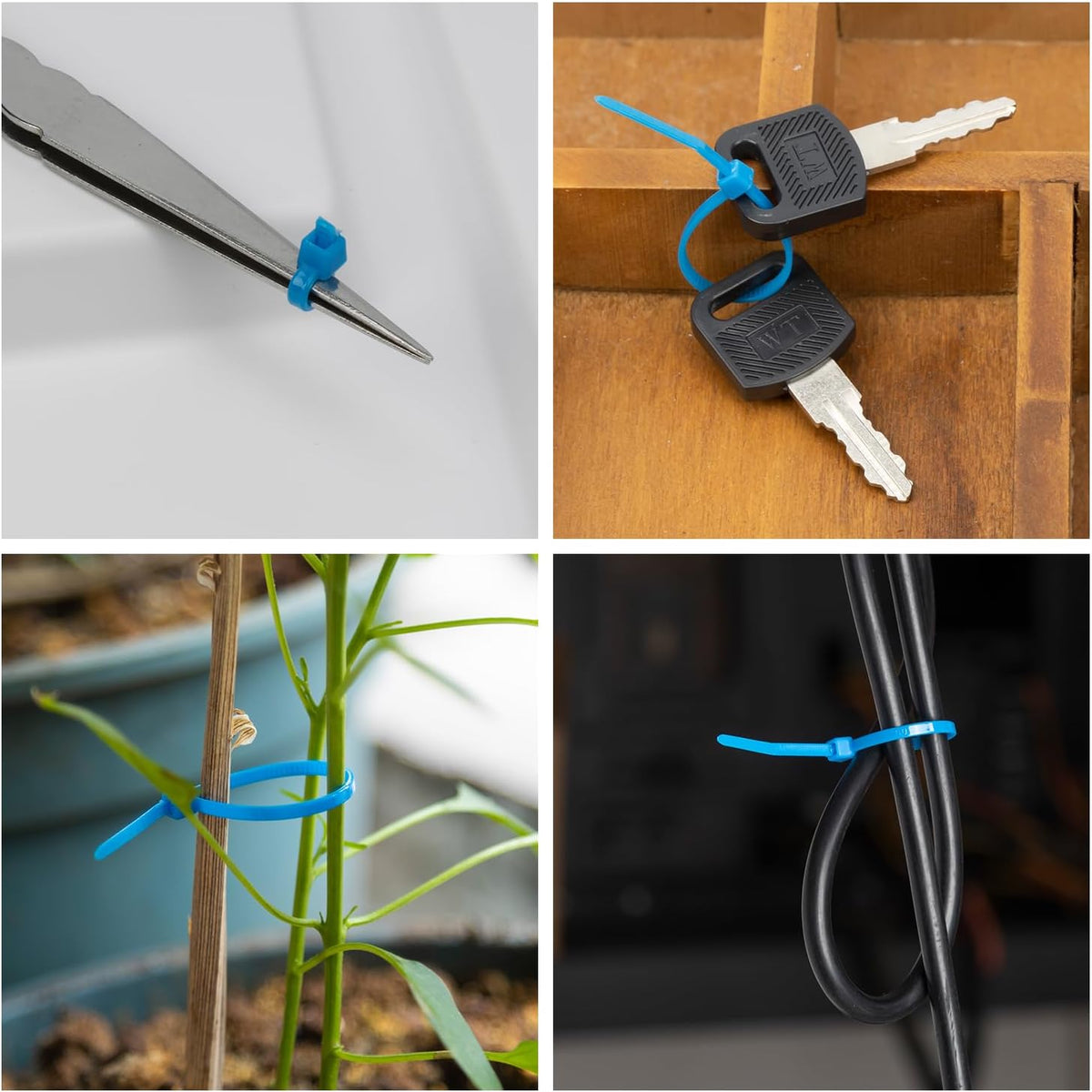 6 Inch Blue Zip Tie 1000 PCS, 18 Lbs - Small to Medium Zip Tie, Nylon PA66 UV Resistant Cable Tie