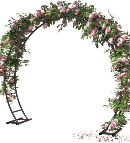 Queension Metal Arch Backdrop Stand 8Ft Wide 7Ft High, Wedding Arch Frame for Wedding Decorations