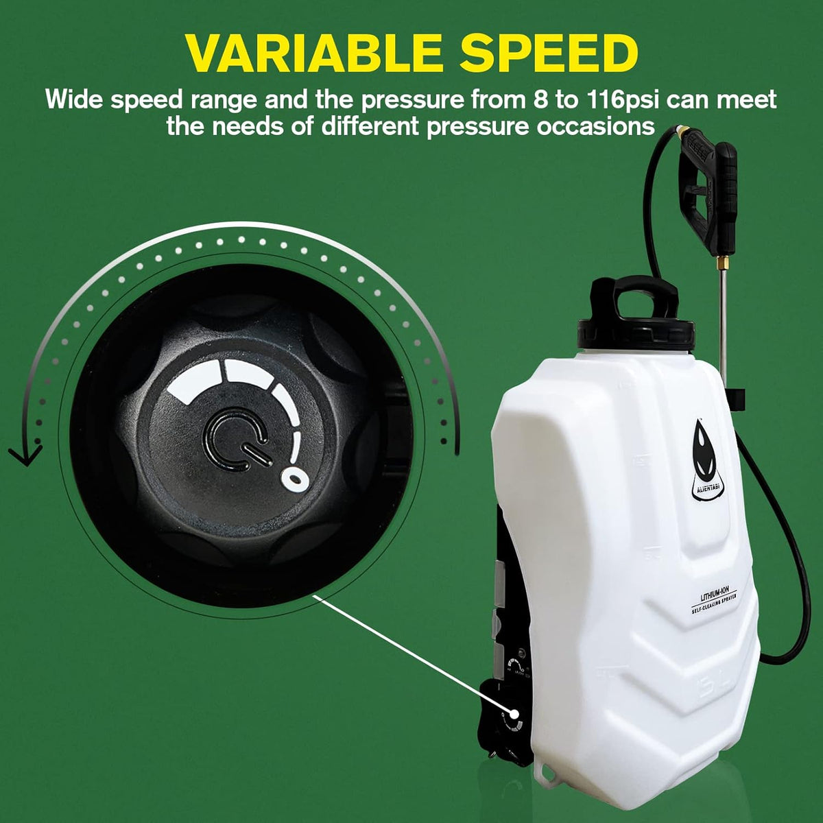 Backpack Sprayer 4 Gallon, Self-Cleaning Battery Sprayer for Weeding, Cleaning, No Gear Limit