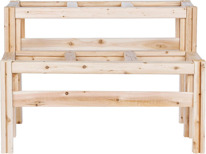 Greenes Fence Two-Tiers Six Bucket Elevated Cedar Wood Garden Frame, 43 in. x 30 in. x 30 in.