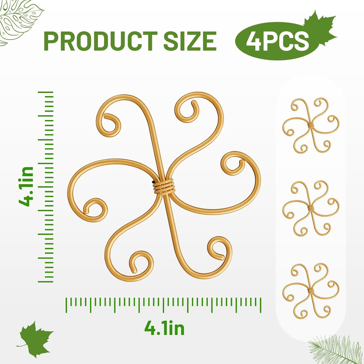 4PCS Iron Monstera Support, Uniquely Designed Plant Support Stakes for Indoor Plants, Stable Plant