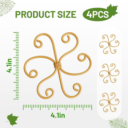 4PCS Iron Monstera Support, Uniquely Designed Plant Support Stakes for Indoor Plants, Stable Plant