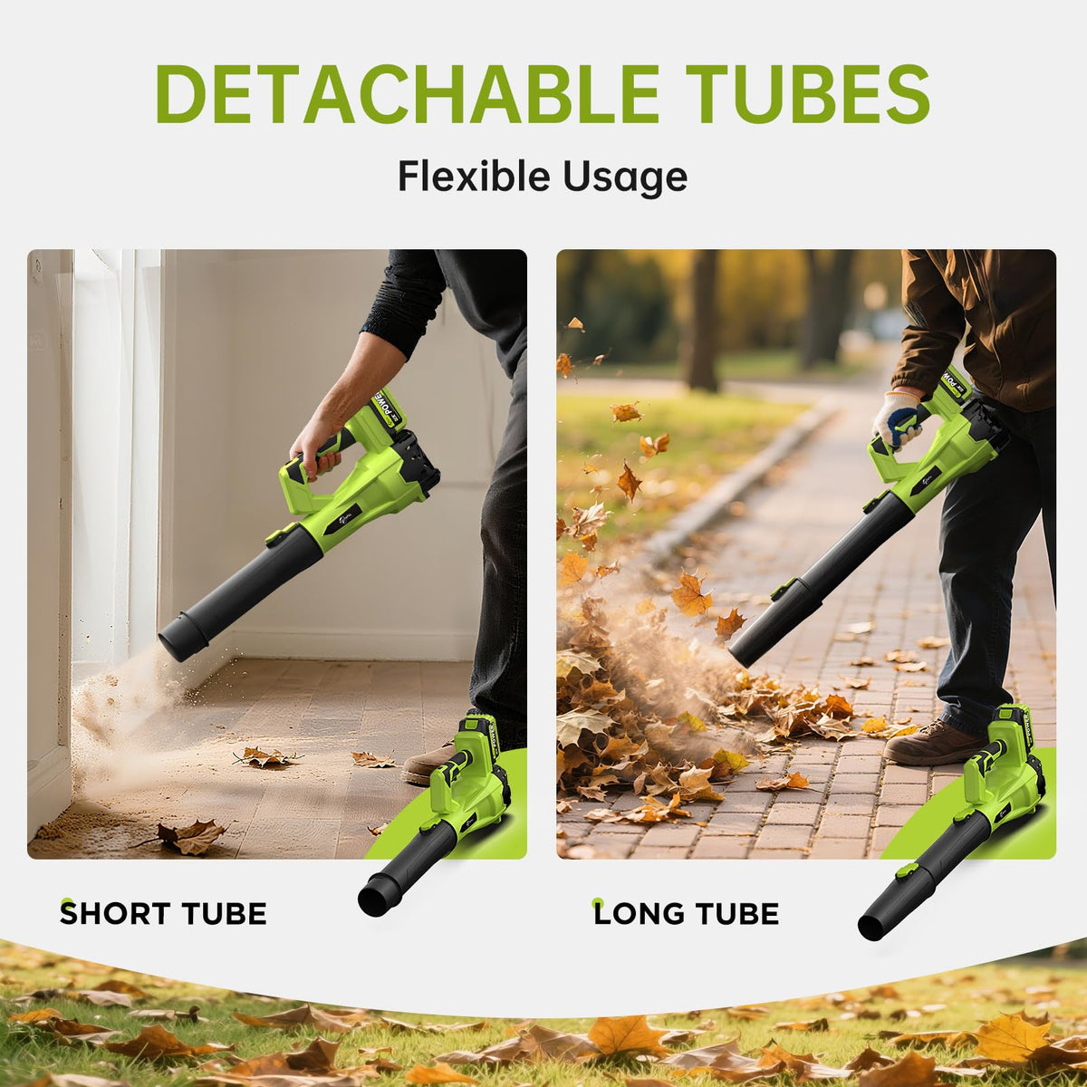 Leaf Blower Cordless, Electric Blower with 2×4.0Ah Batteries & Charger, 6-Speed, Powerful