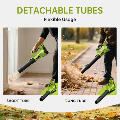 Leaf Blower Cordless, Electric Blower with 2×4.0Ah Batteries & Charger, 6-Speed, Powerful